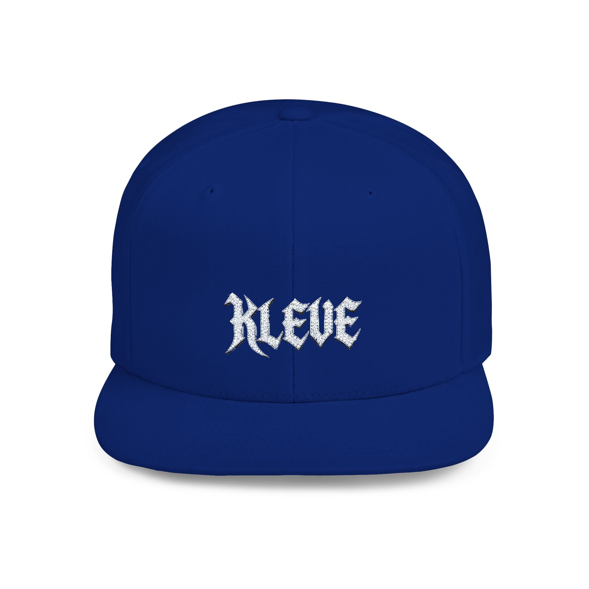 Snapback Hat — Minimal 'KLEVE' Embroidered Flat Bill Cap
