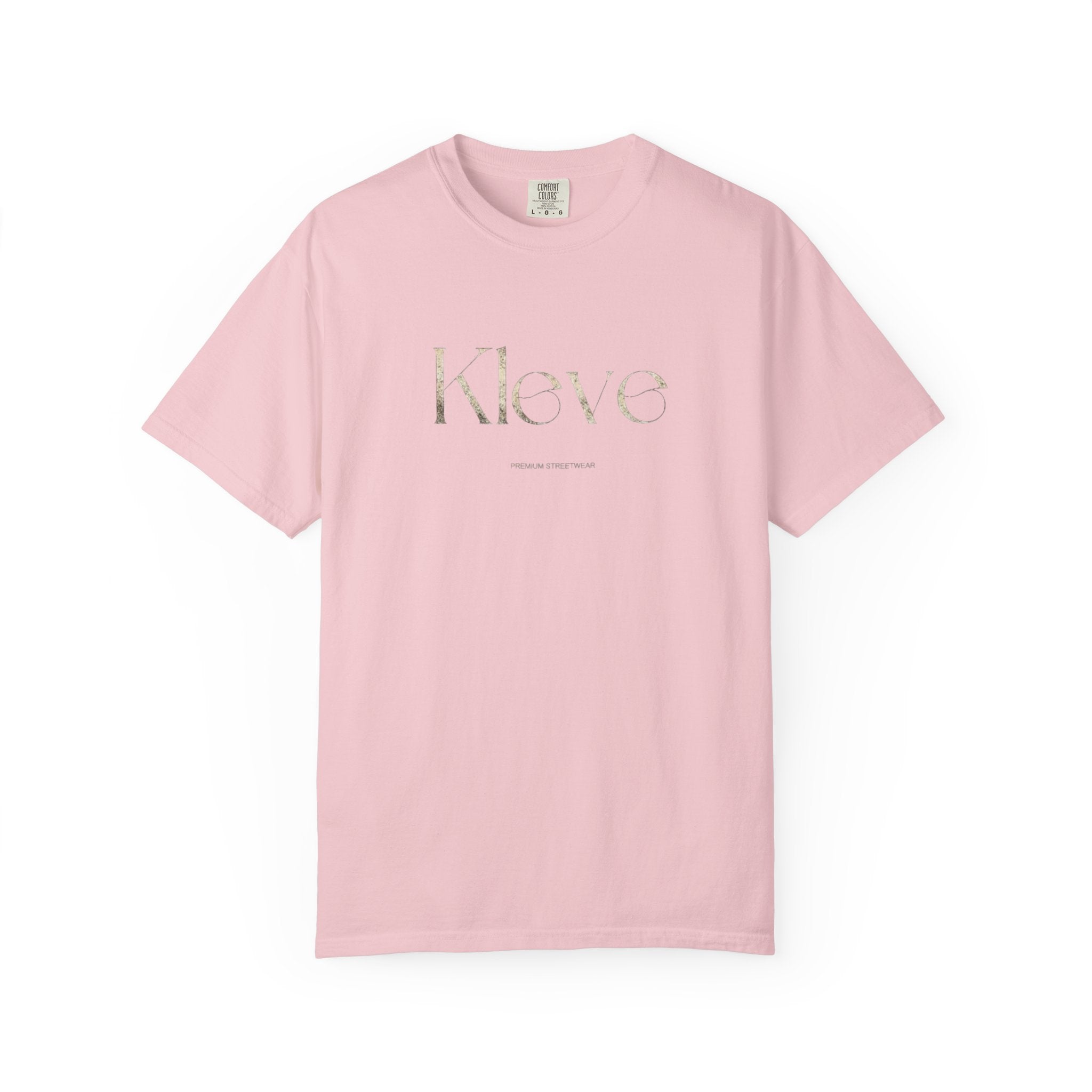 Kleve Logo Garment-Dyed T-Shirt — Minimalist Gold-Print Tee