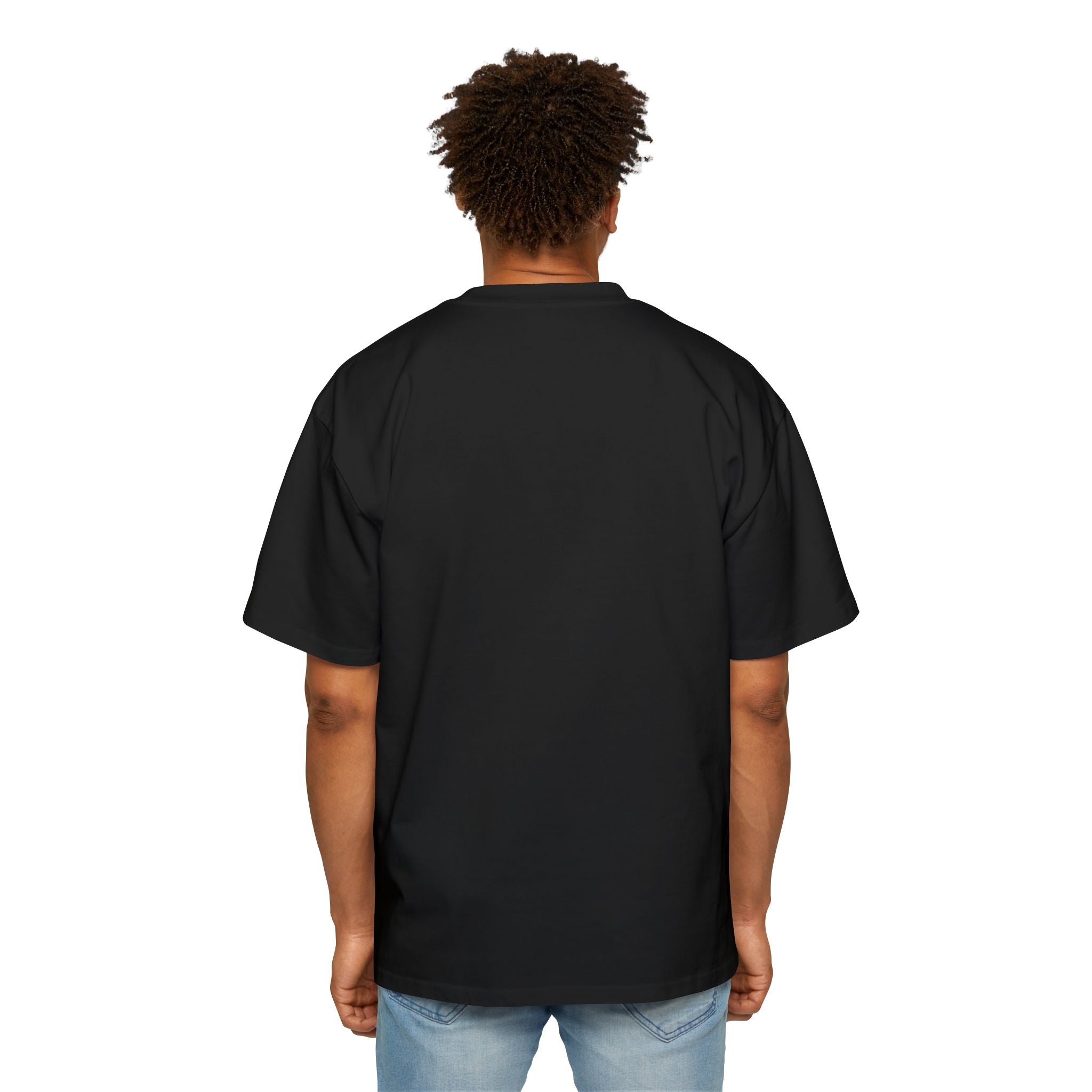 Oversized Tee — Distorted Wave Graphic (Aqua & Black)
