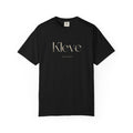 Kleve Logo Garment-Dyed T-Shirt — Minimalist Gold-Print Tee