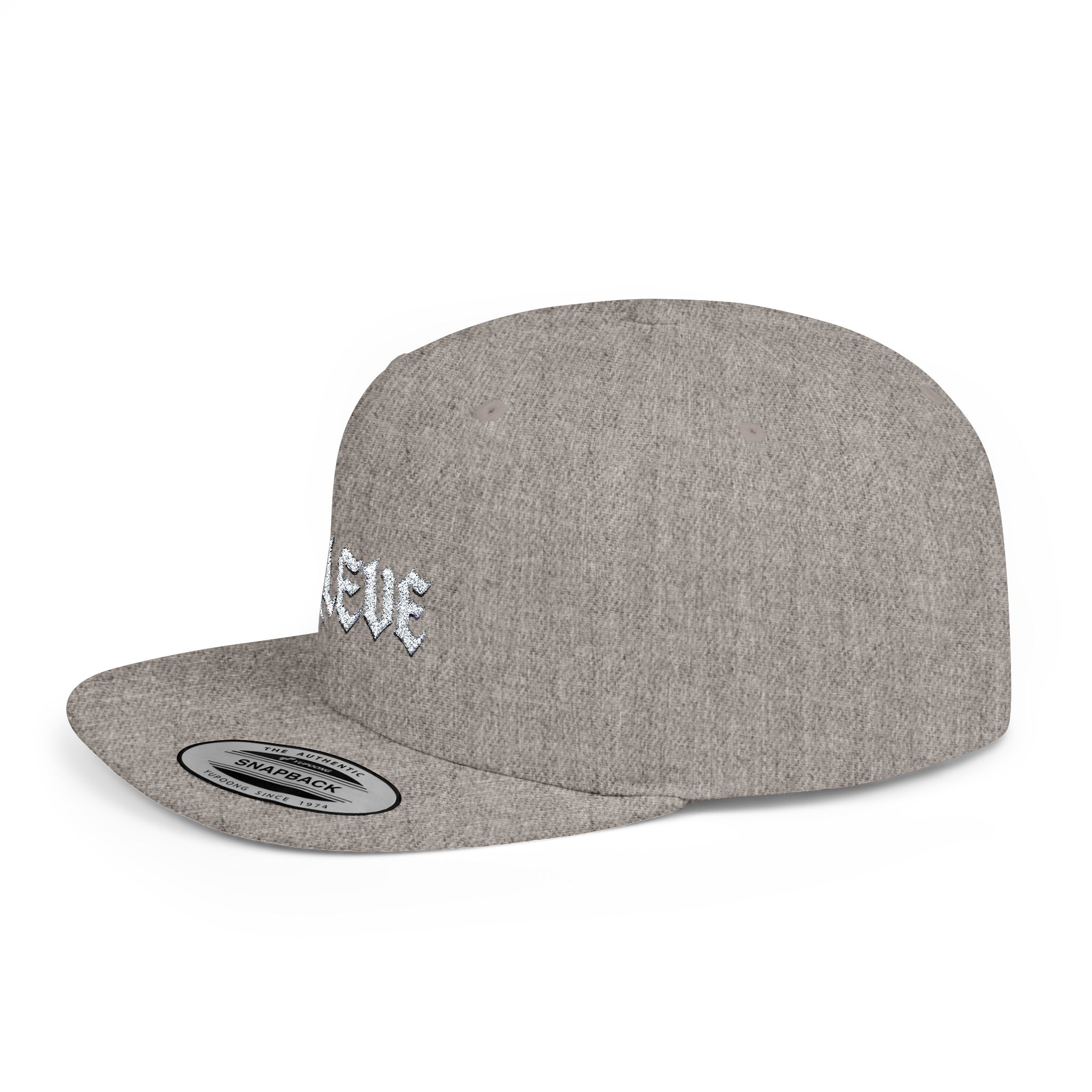Snapback Hat — Minimal 'KLEVE' Embroidered Flat Bill Cap