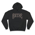 Ricche Gothic Hoodie — White Champion Logo Pullover