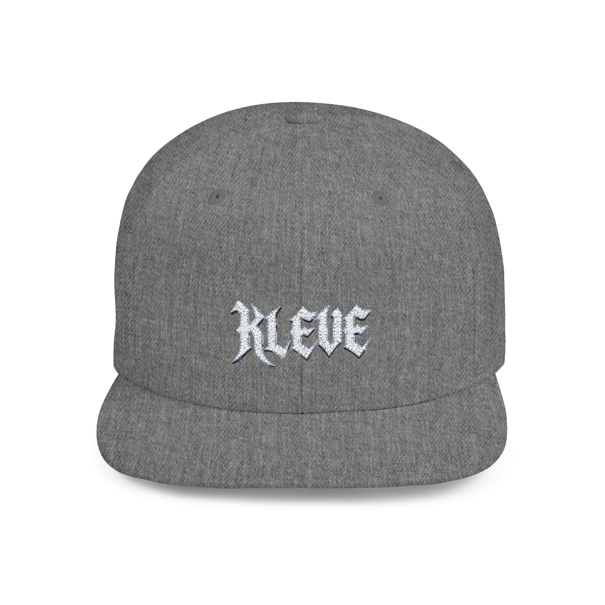 Snapback Hat — Minimal 'KLEVE' Embroidered Flat Bill Cap