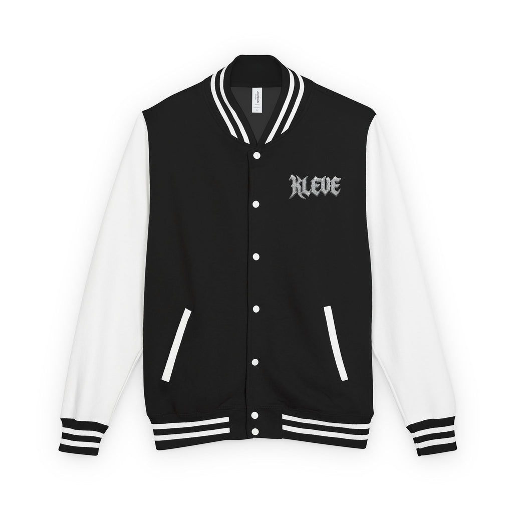 Gothic Script Letterman Jacket - Black & White Varsity