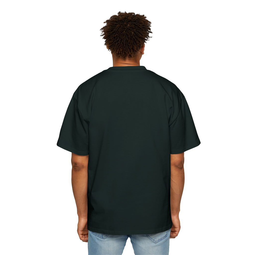 Oversized Tee — Distorted Wave Graphic (Aqua & Black)