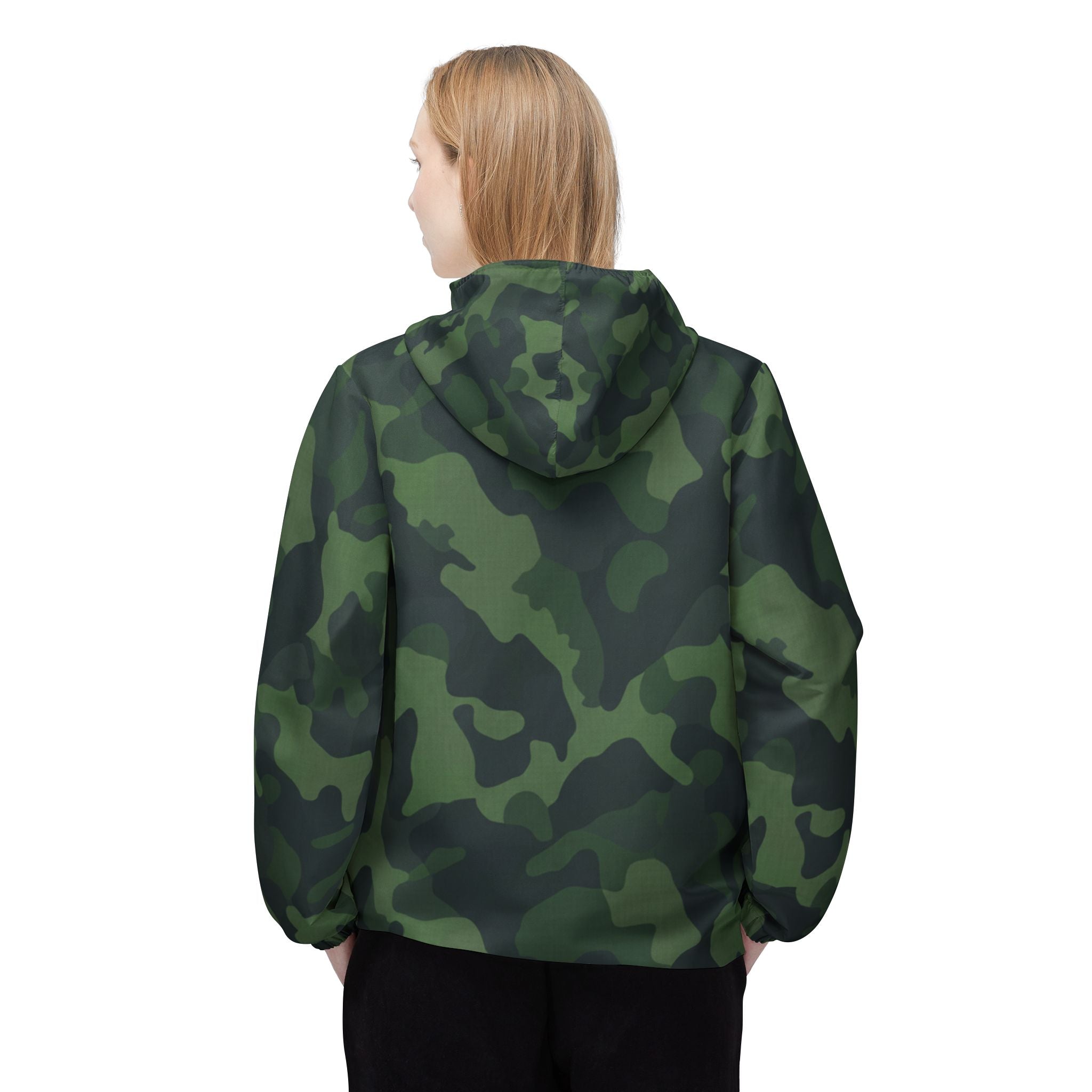 Camo Windbreaker Jacket — "Trust Your Crazy Ideas" Hooded Lightweight Jacket