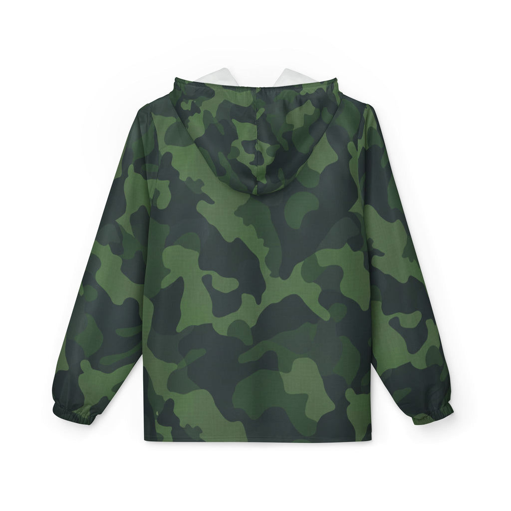 Camo Windbreaker Jacket — "Trust Your Crazy Ideas" Hooded Lightweight Jacket