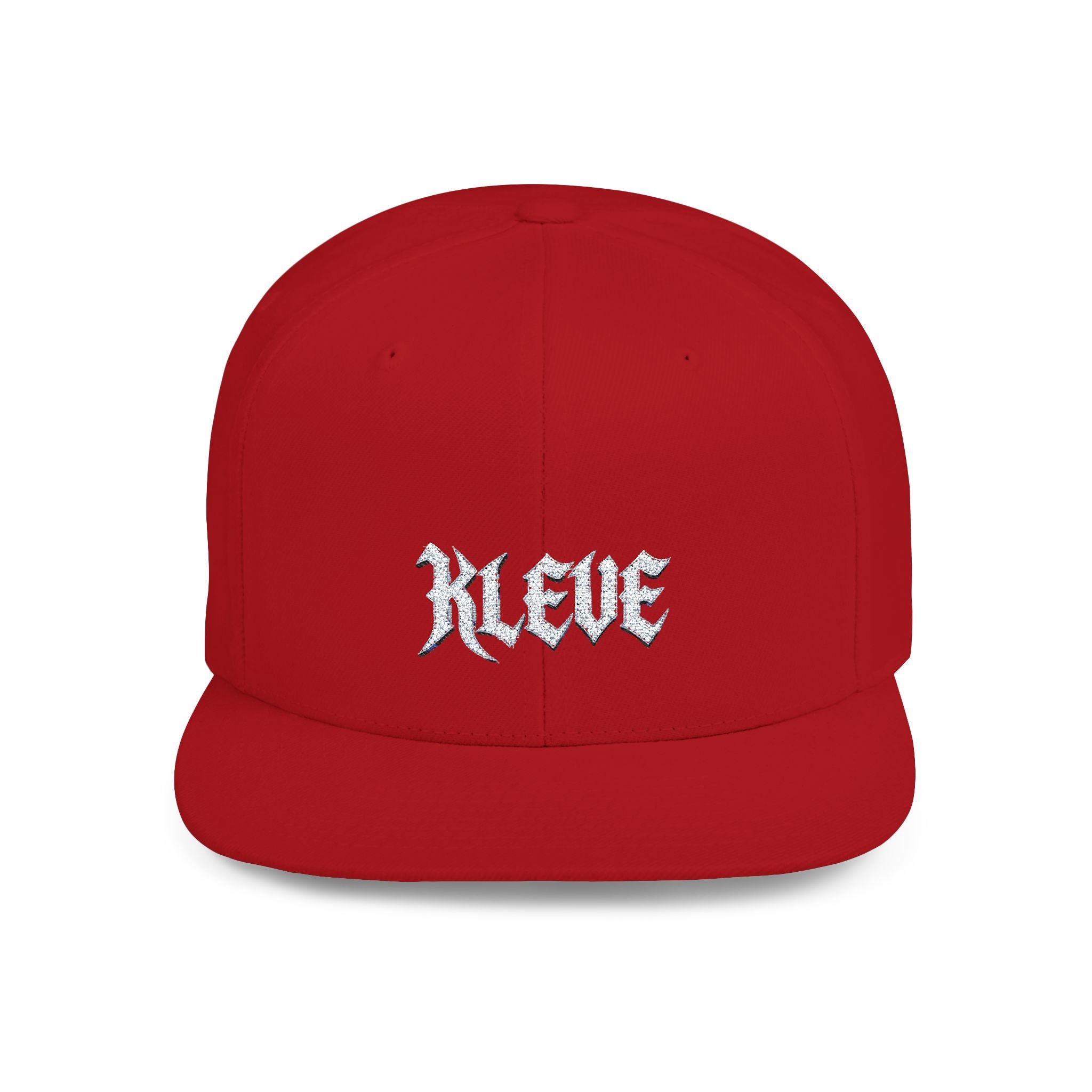 Snapback Hat — Minimal 'KLEVE' Embroidered Flat Bill Cap