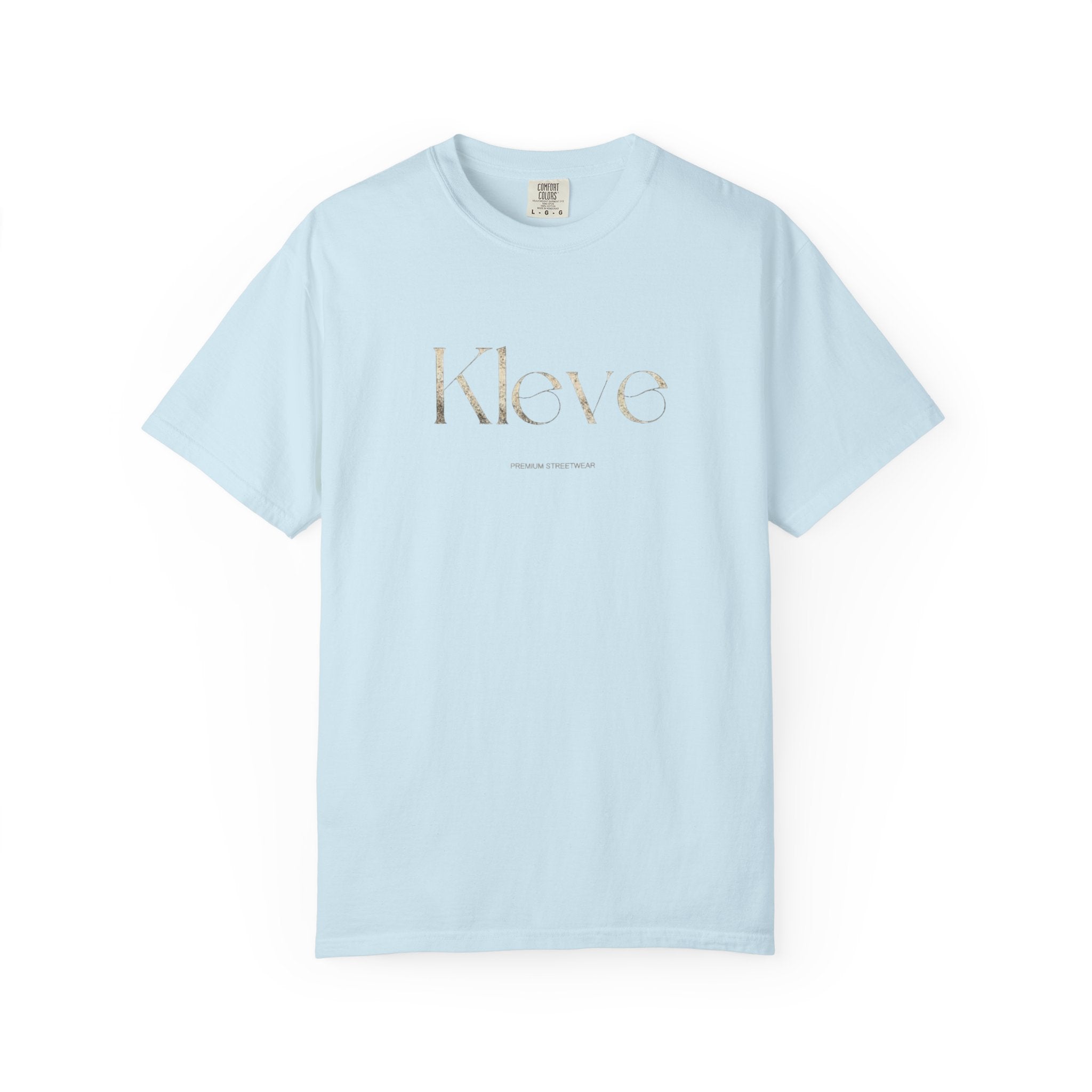 Kleve Logo Garment-Dyed T-Shirt — Minimalist Gold-Print Tee