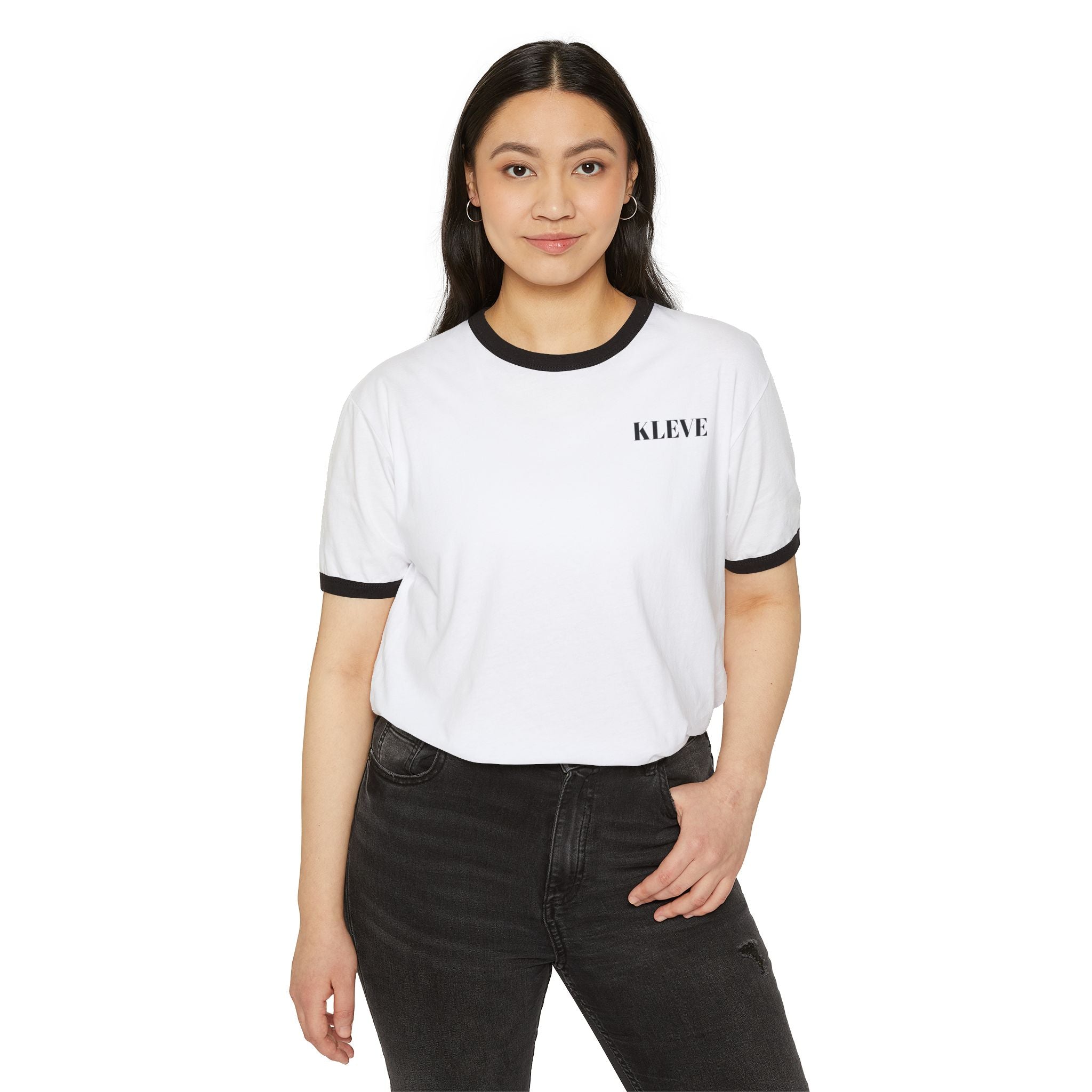 KIEVE Minimal Logo Ringer T-Shirt