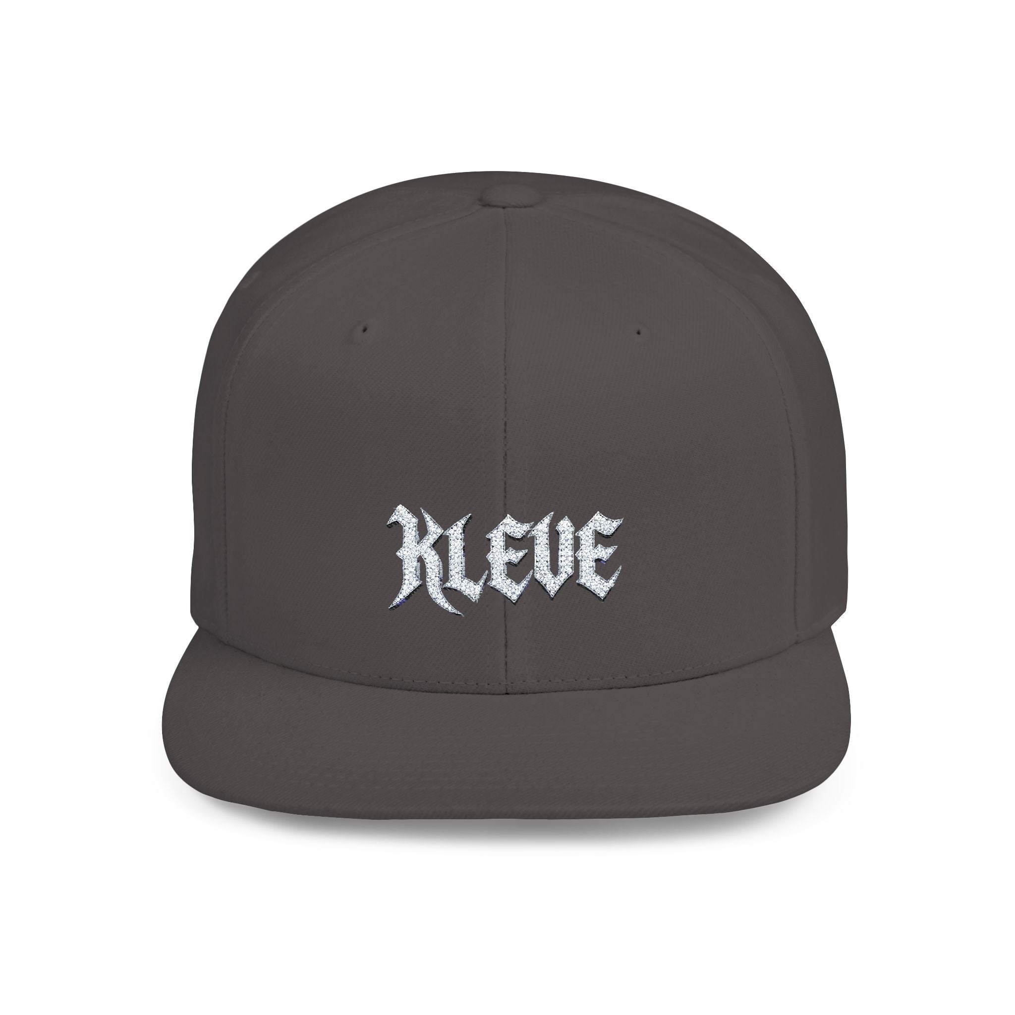 Snapback Hat — Minimal 'KLEVE' Embroidered Flat Bill Cap