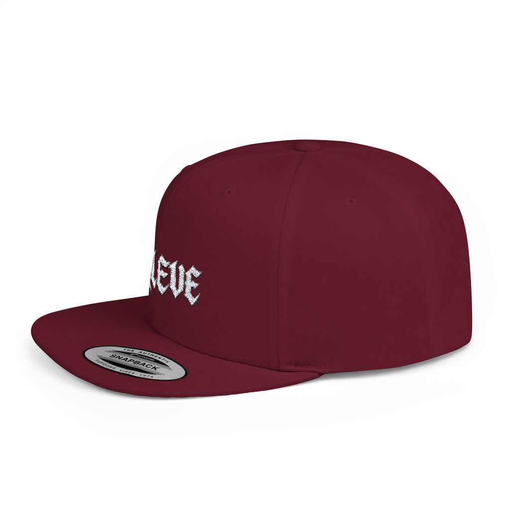 Snapback Hat — Minimal 'KLEVE' Embroidered Flat Bill Cap
