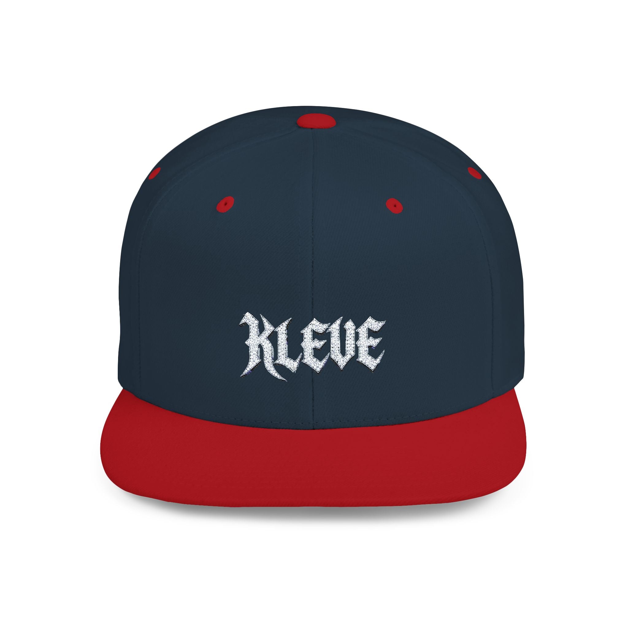 Snapback Hat — Minimal 'KLEVE' Embroidered Flat Bill Cap