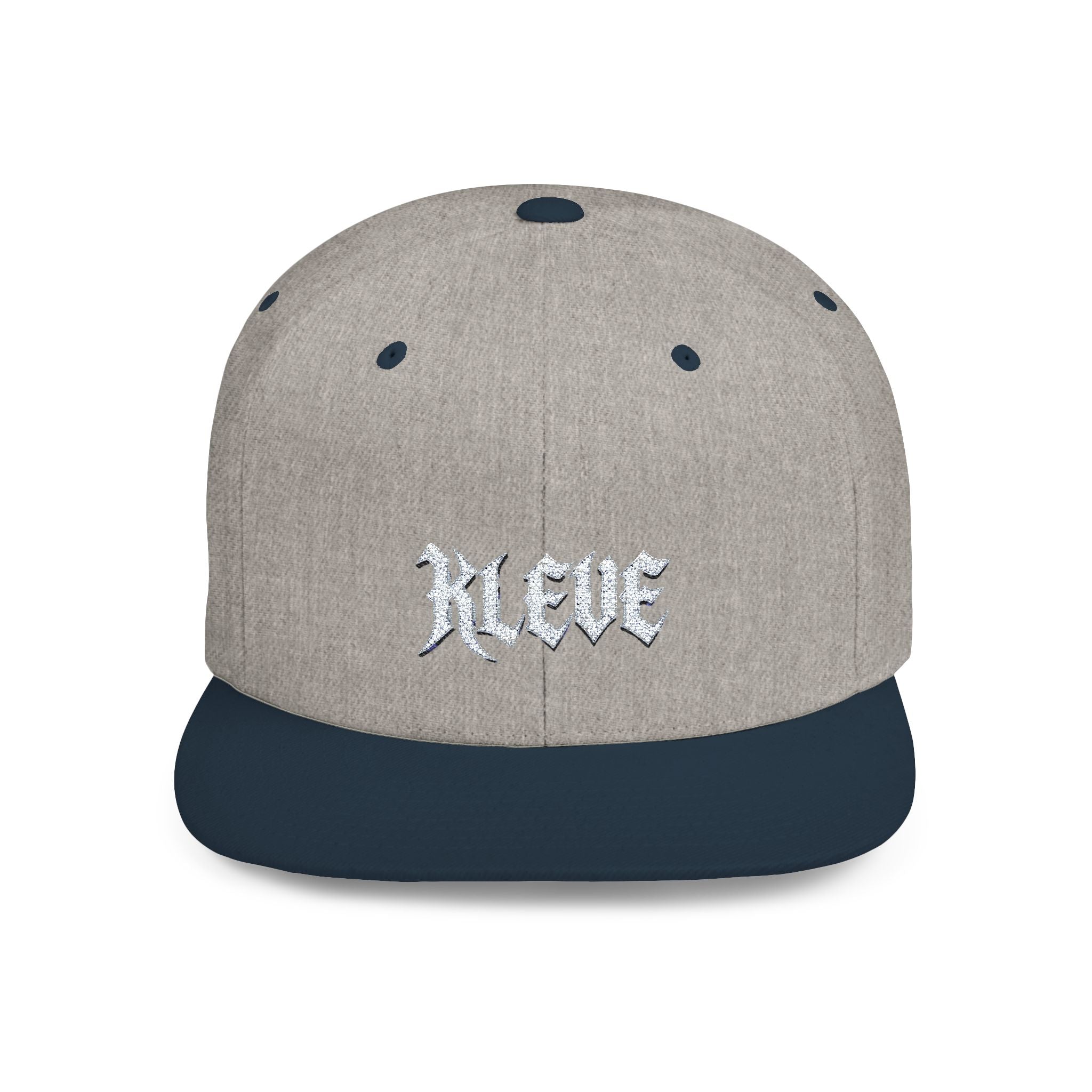 Snapback Hat — Minimal 'KLEVE' Embroidered Flat Bill Cap