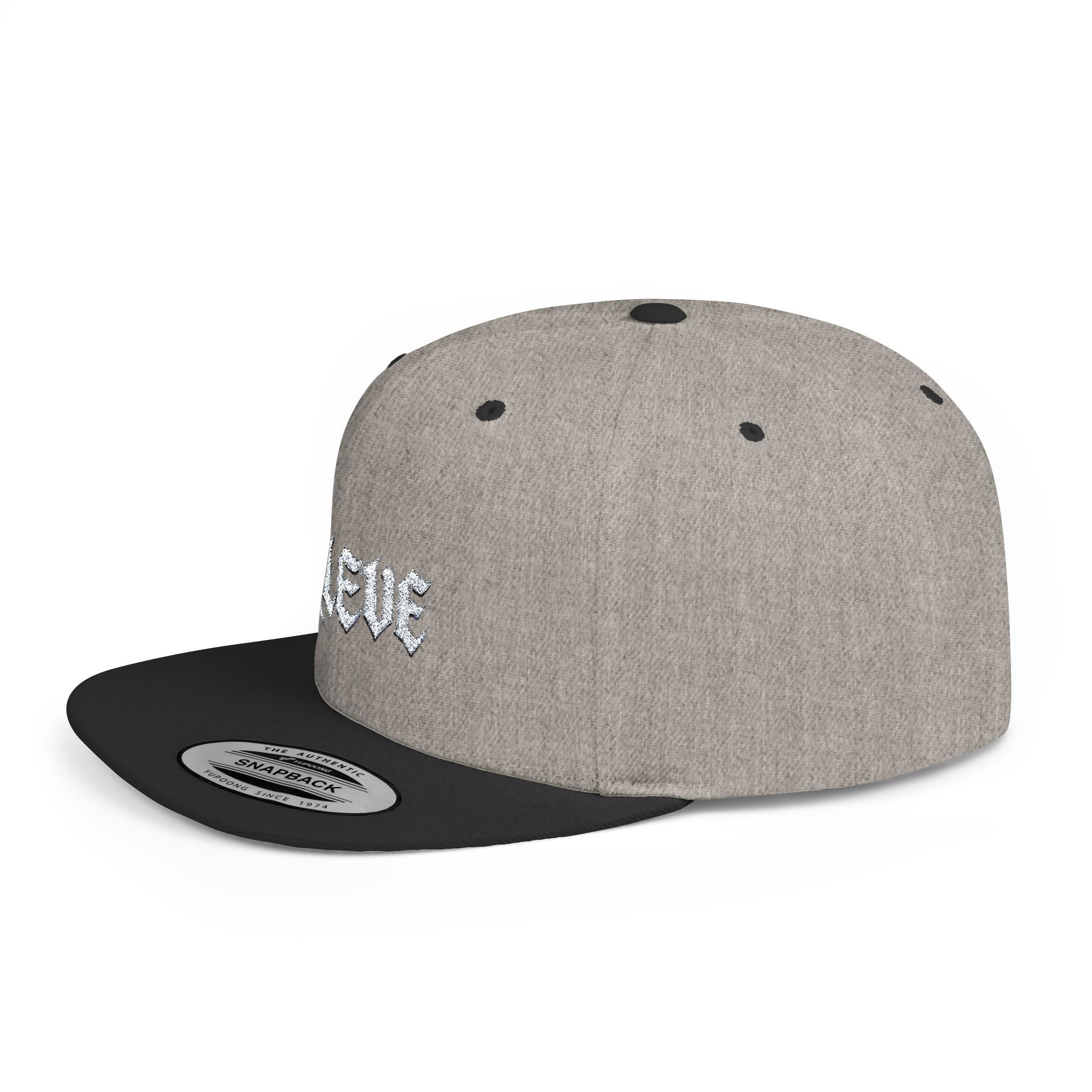 Snapback Hat — Minimal 'KLEVE' Embroidered Flat Bill Cap