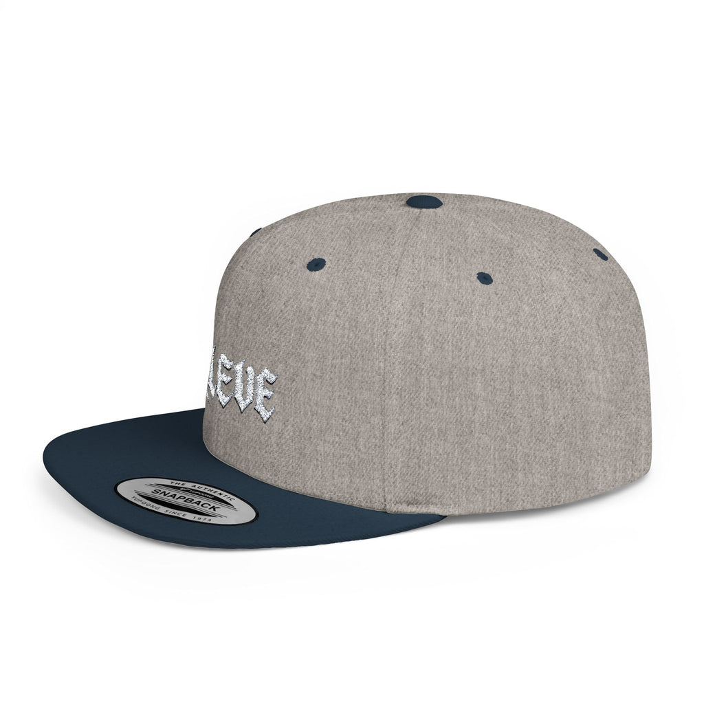 Snapback Hat — Minimal 'KLEVE' Embroidered Flat Bill Cap