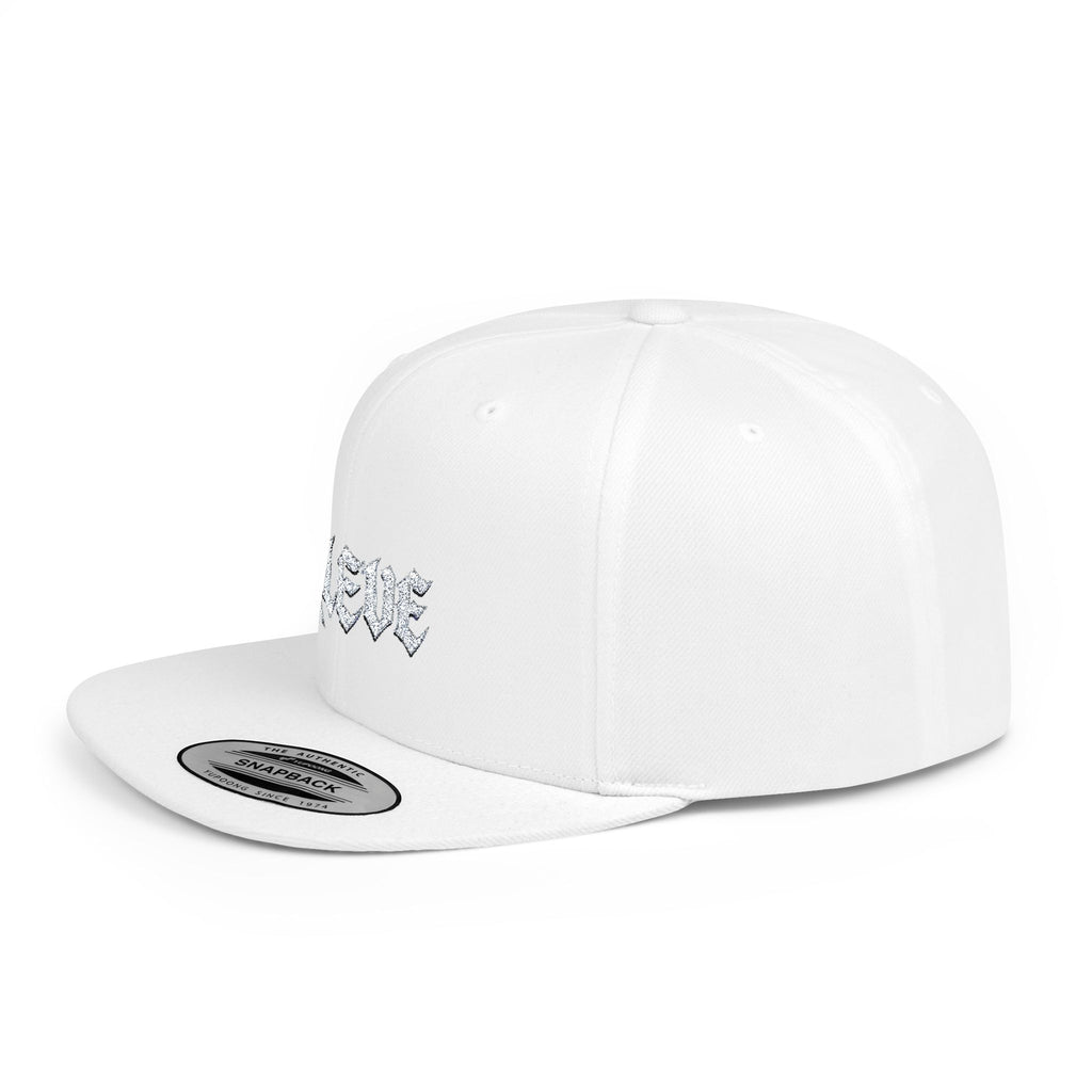 Snapback Hat — Minimal 'KLEVE' Embroidered Flat Bill Cap