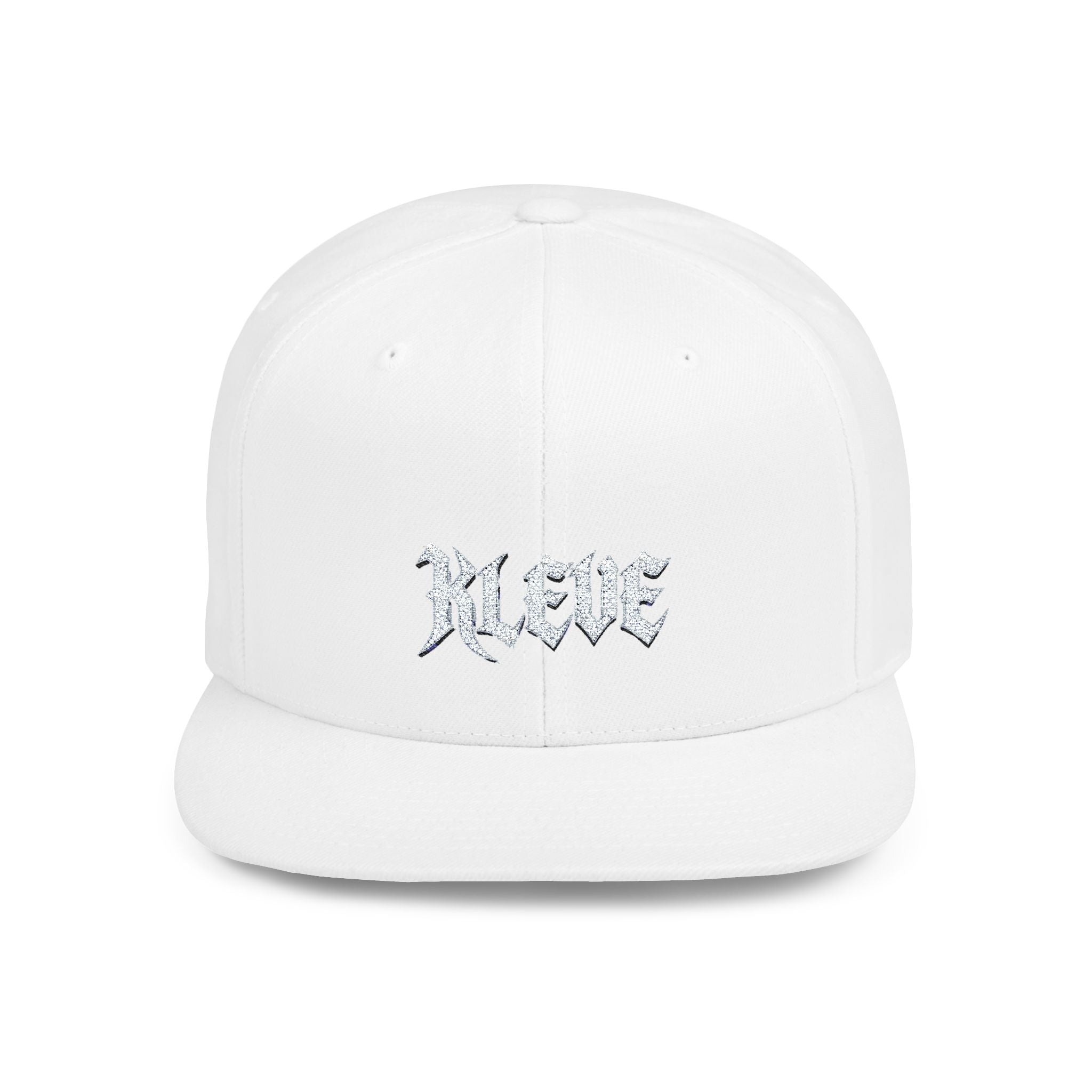 Snapback Hat — Minimal 'KLEVE' Embroidered Flat Bill Cap