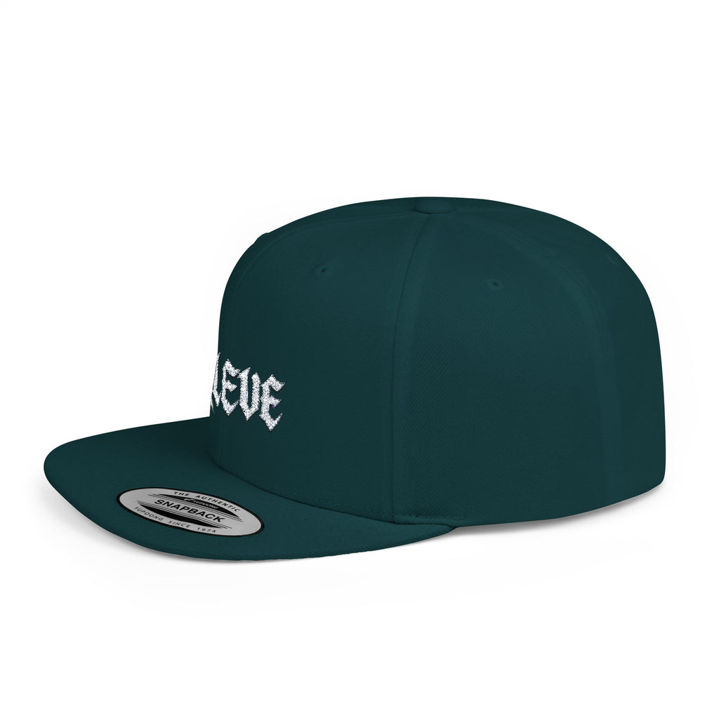 Snapback Hat — Minimal 'KLEVE' Embroidered Flat Bill Cap