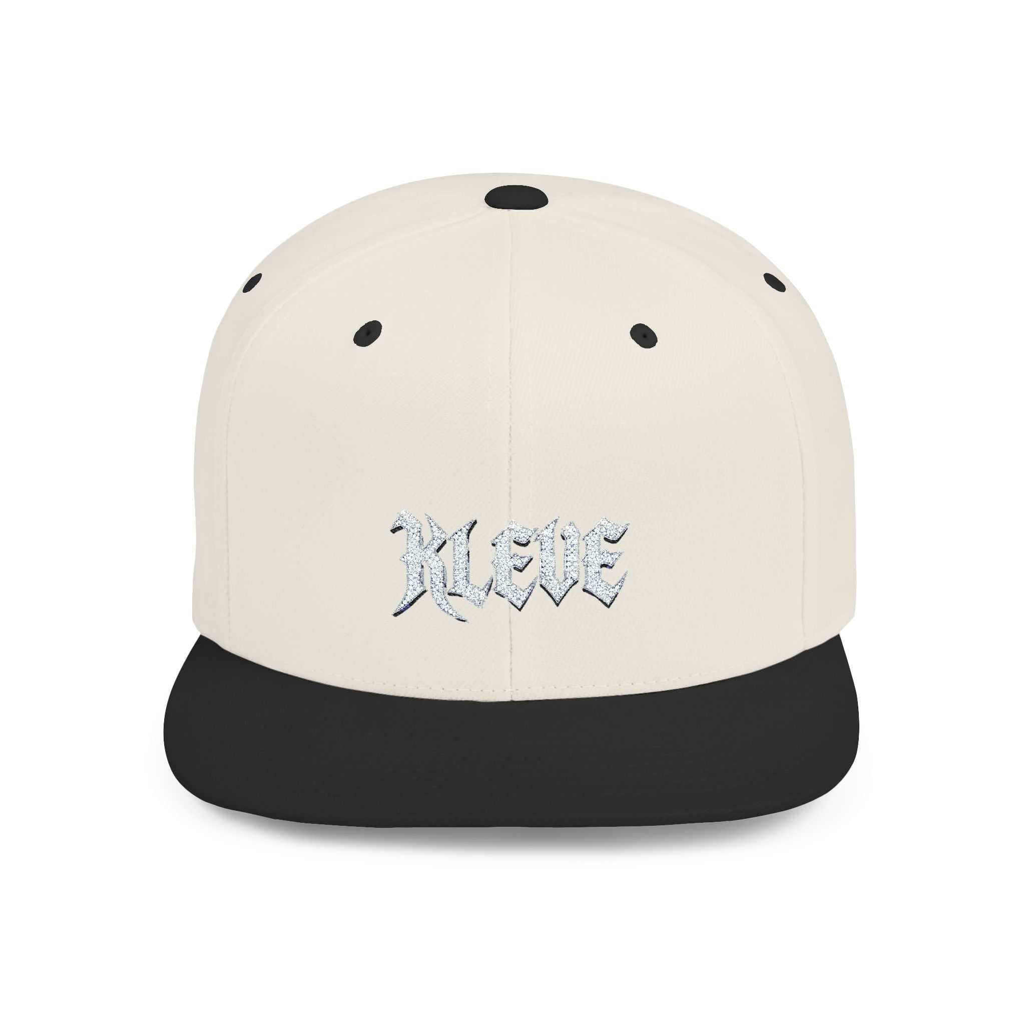Snapback Hat — Minimal 'KLEVE' Embroidered Flat Bill Cap