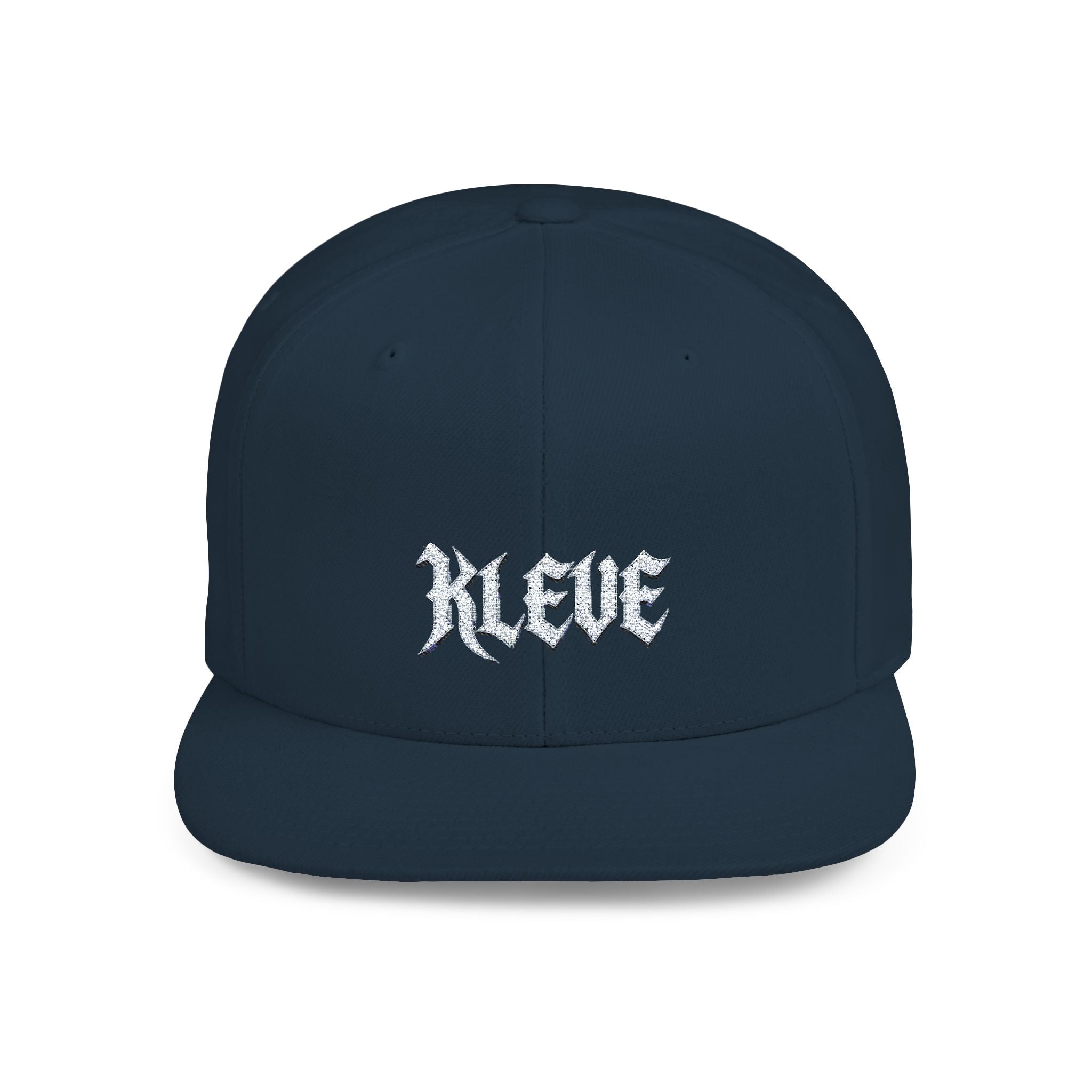 Snapback Hat — Minimal 'KLEVE' Embroidered Flat Bill Cap