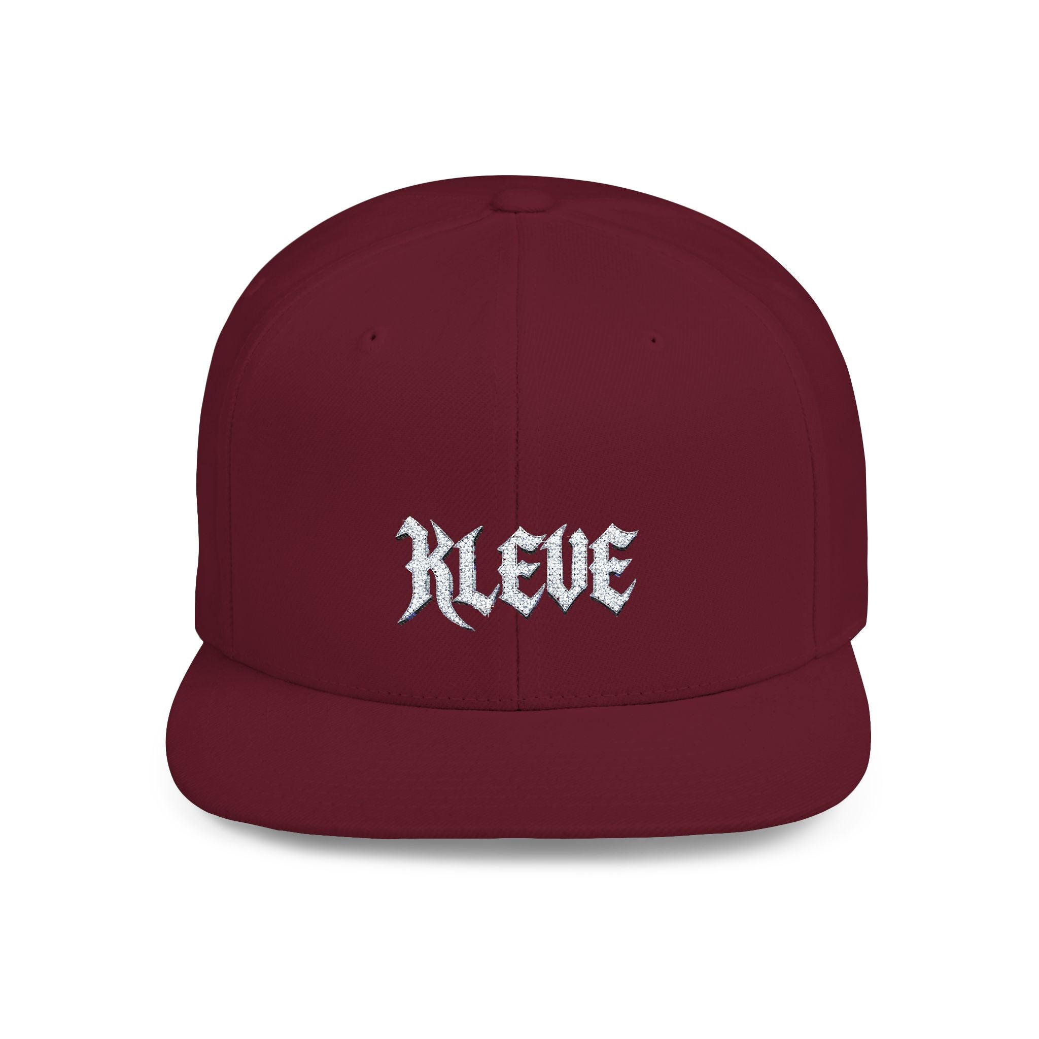 Snapback Hat — Minimal 'KLEVE' Embroidered Flat Bill Cap