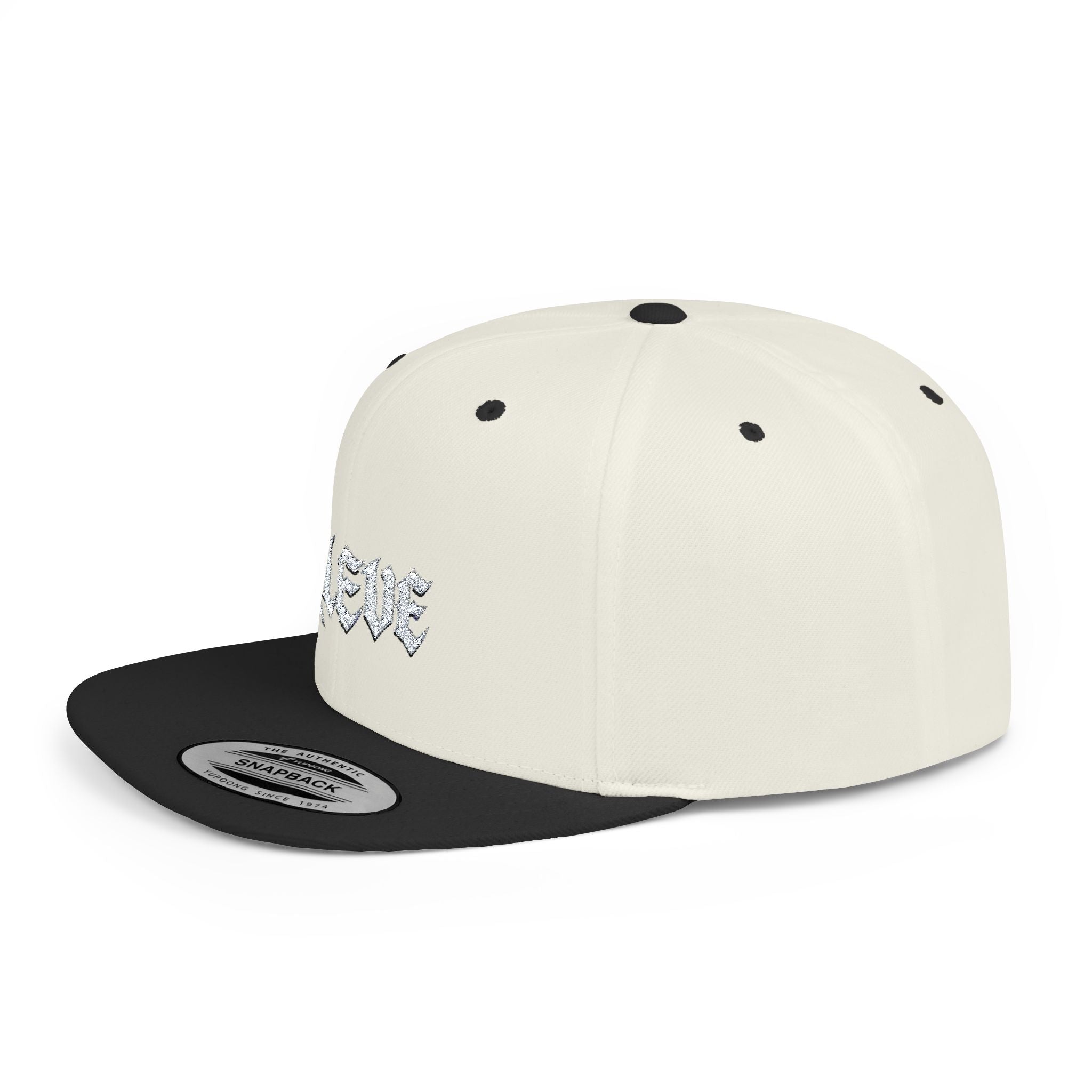 Snapback Hat — Minimal 'KLEVE' Embroidered Flat Bill Cap